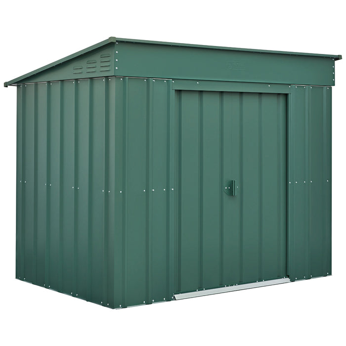 Global 6x4 Heritage Green Metal Low Pent Shed