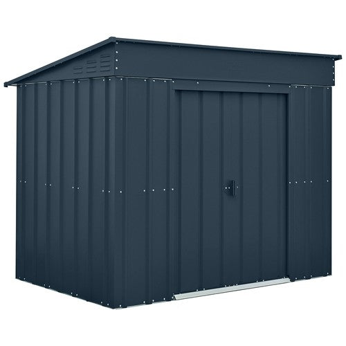Global 6x4 Anthracite Grey Metal Low Pent Shed
