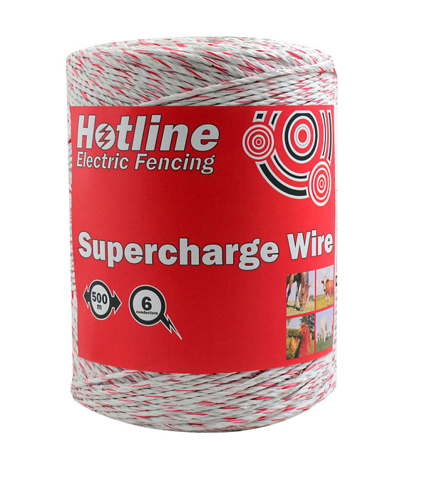 Supercharge White 2mm - 6 Strand Polywire for Electric Fence - 500m
