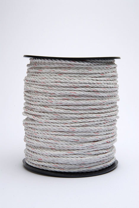 Turbocharge White & Red Trace Line - 6mm Electric Fencing Rope - 6x Strand - 200m Length