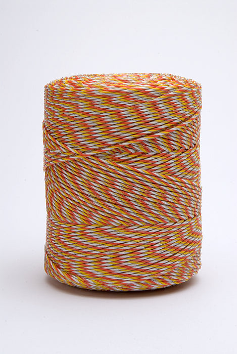 Turbocharge Orange, White & Yellow - 9 Strand Polywire for Electric Fencing - 500m Length