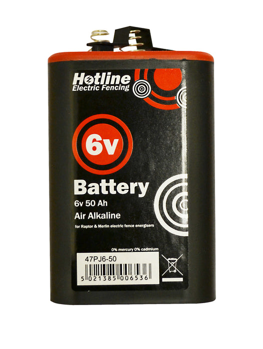 Spring Top 6v 50Ah battery - Internal Back-up for Merlin & Raptor Energisers