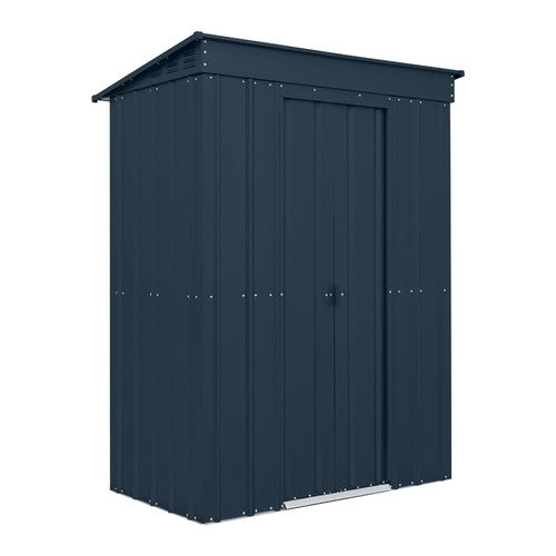 Global 5x3 Anthracite Grey Metal Pent Shed