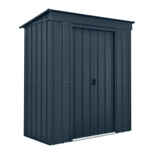 Global 6x3 Anthracite Grey Metal Pent Shed
