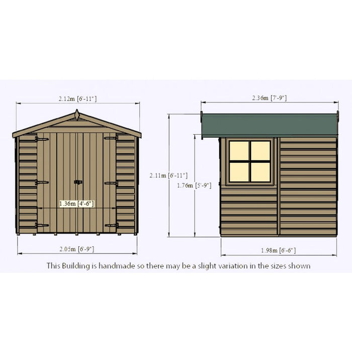 7' x 7' Overlap Double Door Shed - MAY SPECIAL OFFER - 13% OFF