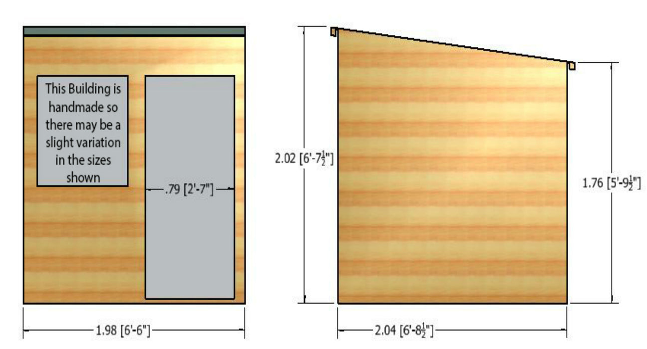 7' x 7' Shiplap Pent Single Door Shed