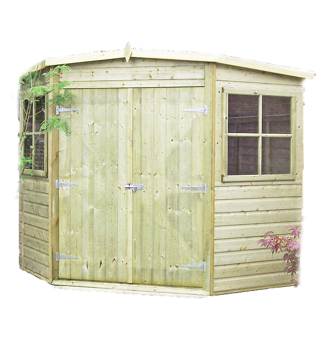 7' x 7' Pressure Treated Corner Shed - APRIL SPECIAL OFFER