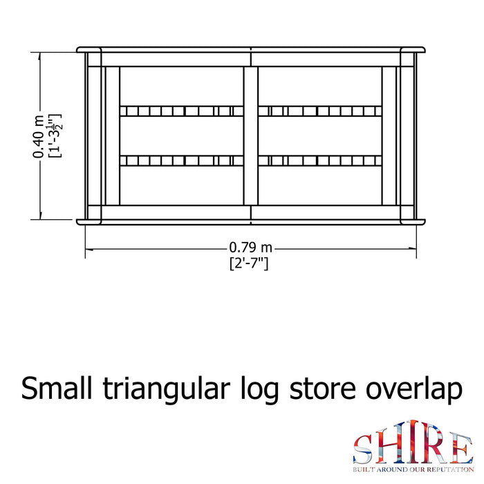 Small Triangular Log Store Overlap - Pressure Treated