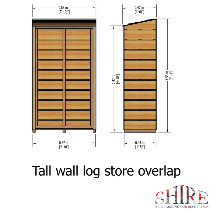 Tall Wall Log Store - Sawn Timber - Pressire Treated