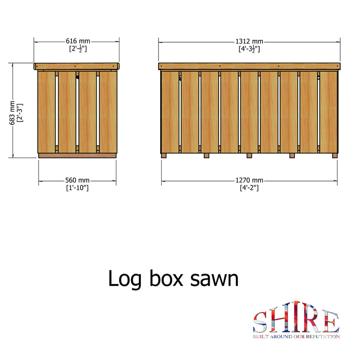 Log Box - Sawn Pressure Treated Timber
