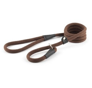 Ancol Nylon Deluxe Rope Slip Lead Brn 12mm - 1.5 m     