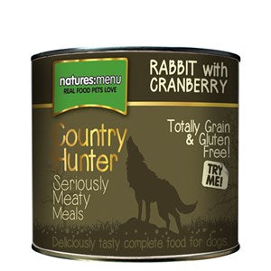 Natures Menu Country Hunter Dog Tins Rabbit 6x600g