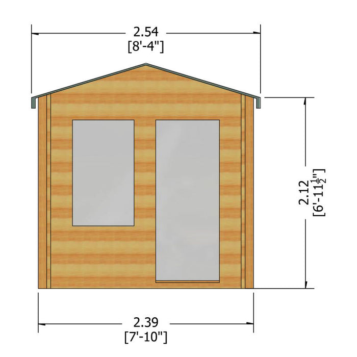 8' x 8' Crinan 19mm Log Cabin