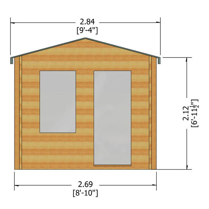 9' x 9' Crinan 19mm Log Cabin