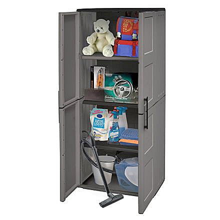 Large Polypropylene Tool Storage Cupboard for Garden Shed / Garage - Grey