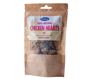 Hollings 100% Nat Chicken Hearts 12x60g      