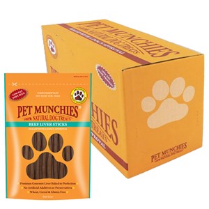Pet Munchies Dog Beef Liver Sticks 8x90g     