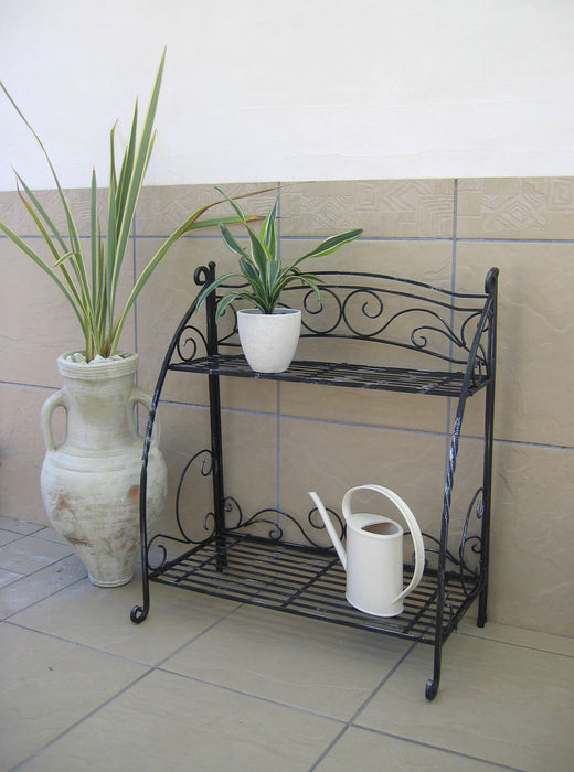 Folding Plant Stand 2 Shelf