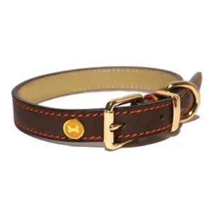 Lux Leather Brown Collar - Various Sizes