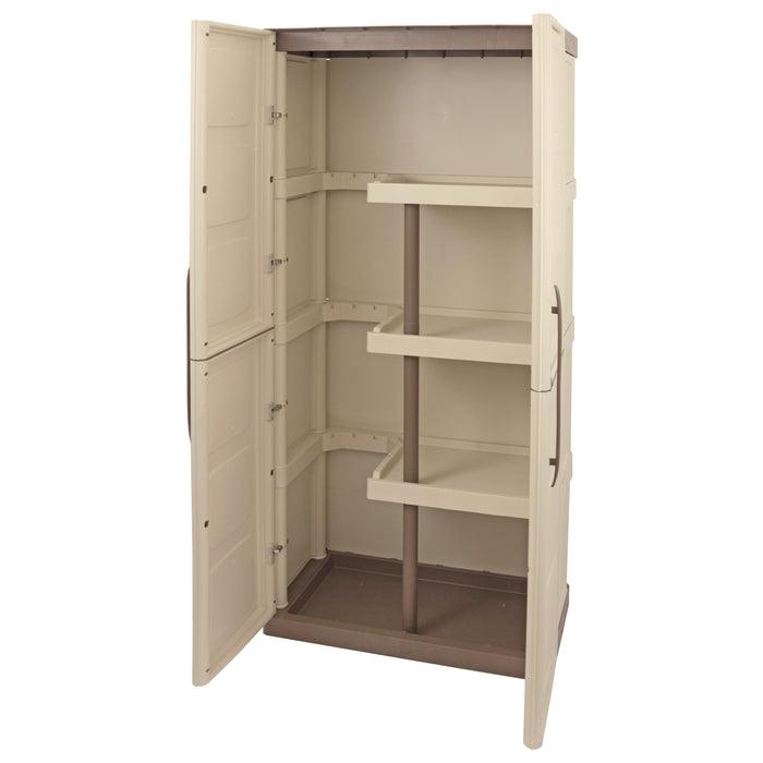 Large Polypropylene Tool Storage Cupboard for Garden Shed / Garage - Beige