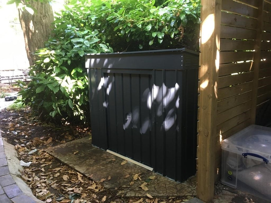 Global 6x4 Anthracite Grey Metal Low Pent Shed