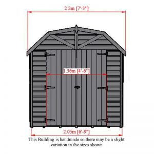 7' x 7' Barn Shiplap Shed Double Door Shed