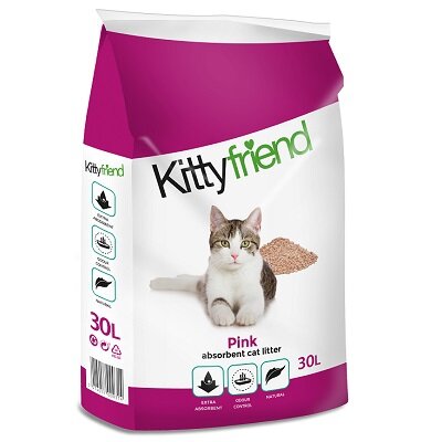 Kitty Friend - Pink Lightweight Non-Clumping Cat Litter  - 30 L