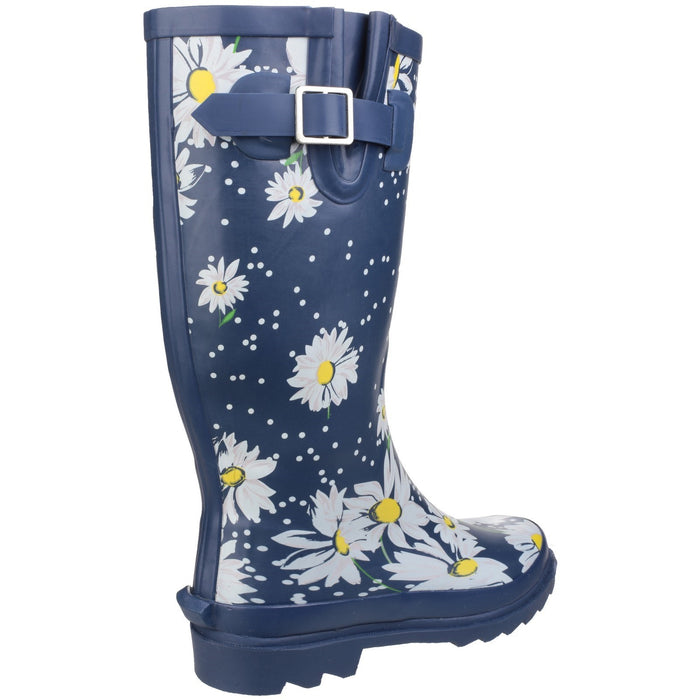 Burghley Waterproof Pull On Wellington Boot - Daisy