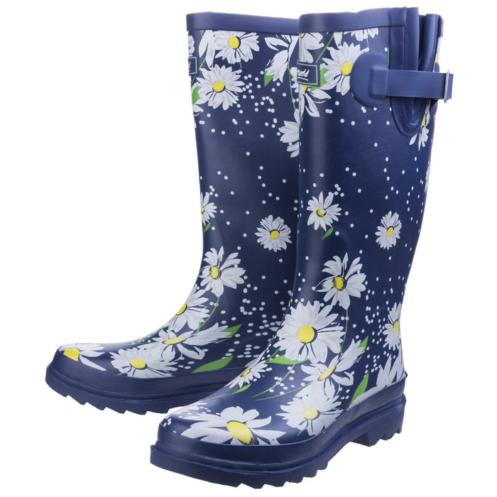Burghley Waterproof Pull On Wellington Boot - Daisy
