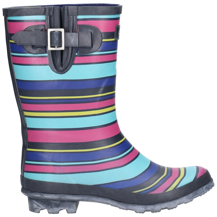 Paxford Elasticated Mid Calf Wellington Boot - Stripe / Multicoloured