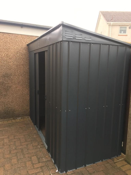 Global 8x4 Anthracite Grey Metal Pent Shed