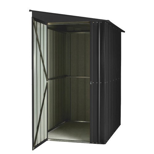 Global 4x6 Anthracite Grey Metal Lean-To Shed