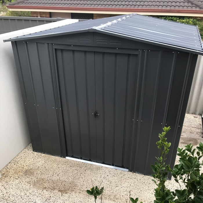 Global 8x8 Anthracite  Metal Apex Shed