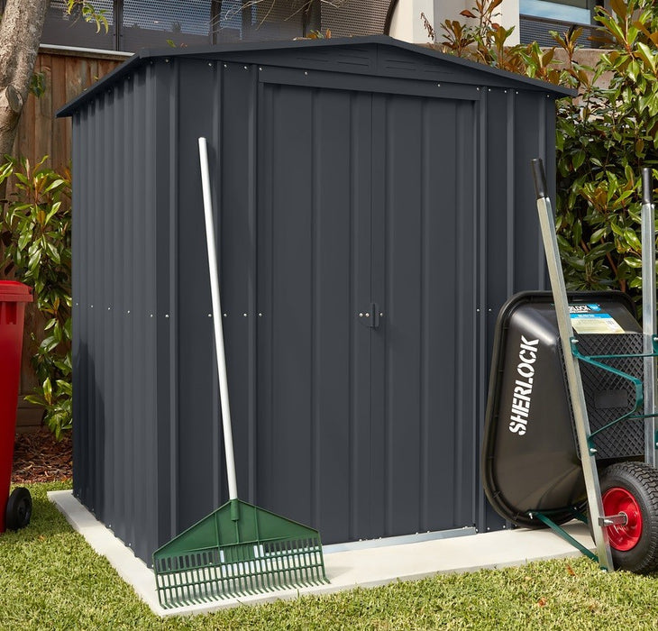 Global 6x6 Anthracite  Metal Apex Shed