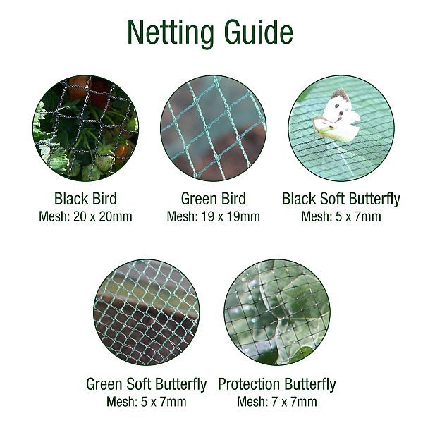 Large Vegetable Cage Height 1.9m - Black Soft Butterfly Netting - Various Sizes