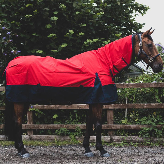 1200D Outdoor Winter Turnout Horse Rugs 50G Fill COMBO Neck Red/Navy 5'3-6'9